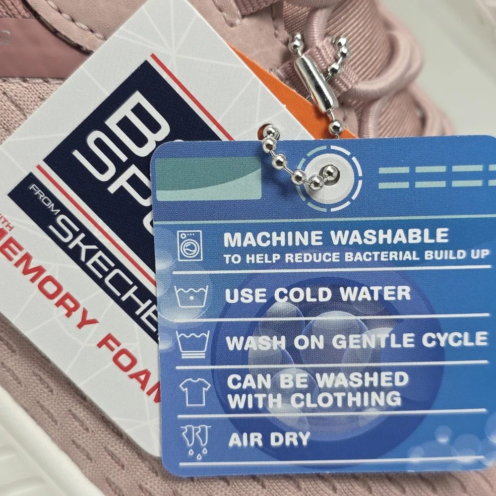 Skechers Bobs Sport Squad Women's Size 10 Chaos Blush Memory Foam Slip On New - Picture 11 of 14